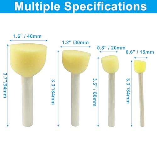 Round Sponge Brush Paint Set, 40 Pcs, 4 Sizes - style: 10 * 4Sizes