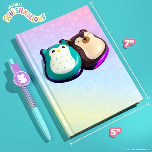 Squishmallows Original Squishy Diary Set, Includes 5 x 7 Diary, 60 Sheets, Kawaii Stickers, Pen, Fun Journaling Kit & Sketchbook for Kids, School Supplies, Journal for Girls - color: Squishy Diary Set