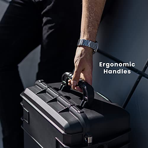Seahorse 920 Professional Suitcase - TSA Approved, Mil Spec, IP67 Waterproof, USA Made, Secure Lockable Protective Wheeled Hard Case for Travel Enthusiasts - color: Yellow, style: 920 Empty