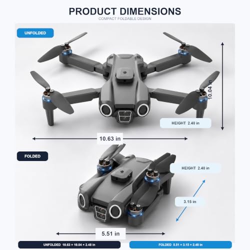 GPS Drone with Screen Controller, Foldable Brushless Quadcopter