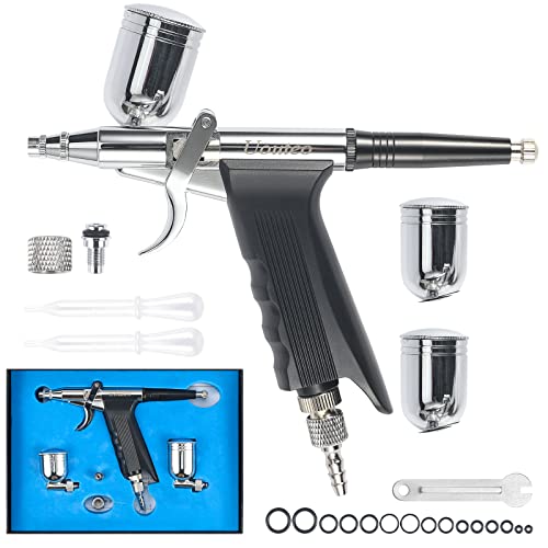 Uouteo Airbrush Trigger Gun with 0.3 mm Needles 7 CC & 10 CC Cup - color: 166TH 0.3mm Airbrush Kit