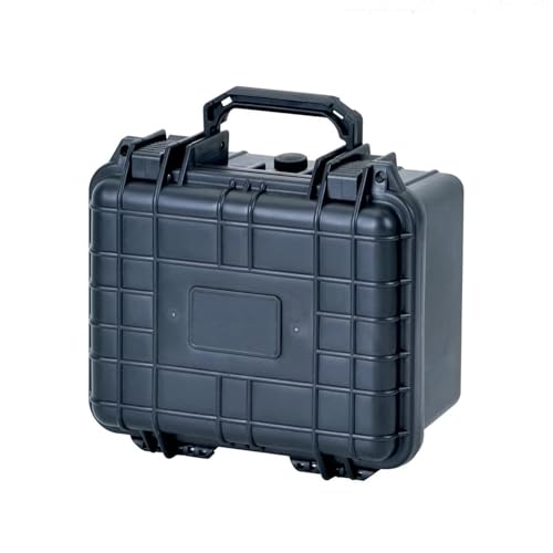 Duratool Black Weatherproof Equipment Case, Polypropylene Construction with Foam Insert, 10.5" x 9.5" x 7“ (L x W x H)