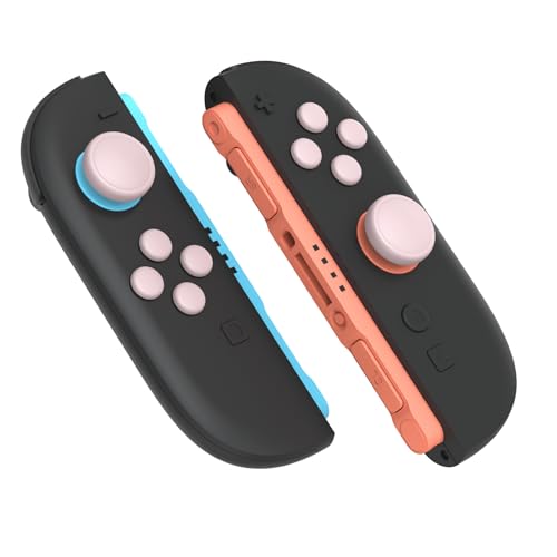 PlayVital Button Caps + Thumb Grip Set for Nintendo Switch 2, 2 Silicone Colorful ABXY Directional Button Covers & 2 Joystick Caps for Joycon - Pink - color: Pink