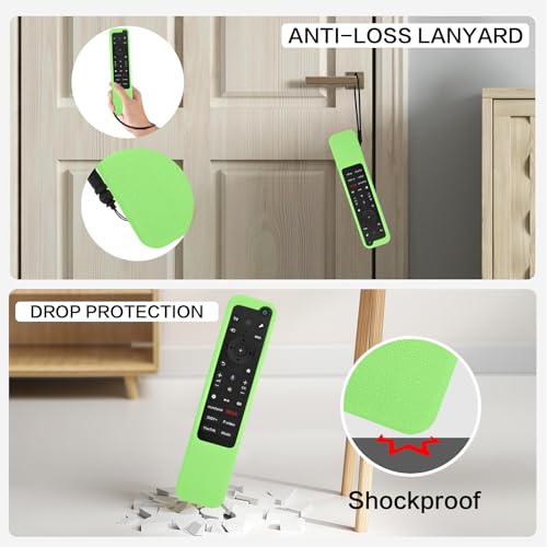 Glow Green Cover for Sony RMF-TX811U/TX820U Remote with Lanyard - color: Glow Green