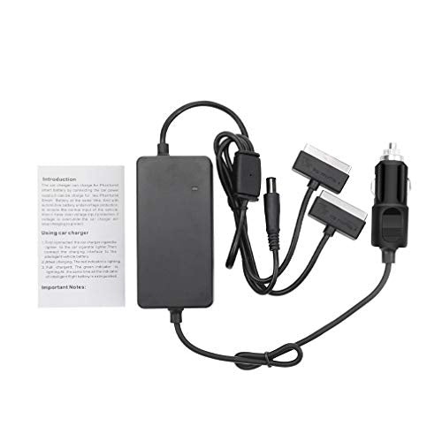 Hanatora Battery Car Charger for DJI Phantom 4/Pro V2.0/Pro+/Advanced/Advanced Plus/Obsidian Drone Battery and Remote Controller, USB Portable Multiple Rapid Charging Hub Accessories