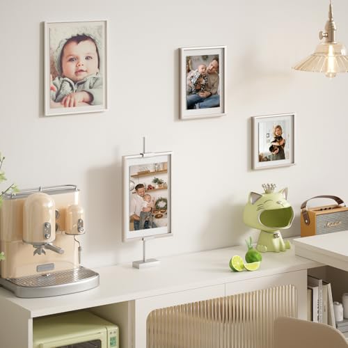 31.5"H Adjustable Tabletop Picture Frame Stand, Tabletop Easel Stand,Silver - color: Silver