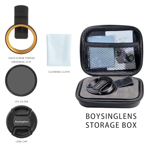 52MM Circular Polarizer Filter, Ultra Slim Multi-Coated CPL Lens Filter, Clip-on Phone Camera Filter Kit, Compatible for iPhone 15 14 13 12 11,Motorola, Google Pixel and Other Smart Phones - style: CPL Filter