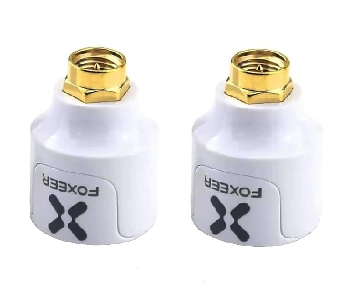 2pcs FOXEER FPV Antenna Lollipop 4 5.8GHz RHCP 2.6Dbi Stubby Antenna SMA for FPV Drone Racing Quadcopeter Multicopter Fatshark Goggles TX RX(White-SMA)