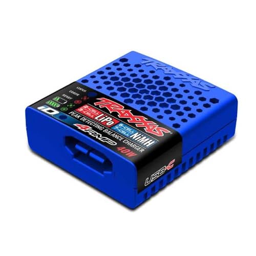 Traxxas USB-C Battery Charger, 40W Multi-Chemistry Balance Charger, Blue