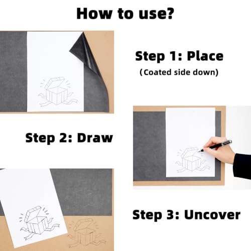 Hukiwow Carbon Paper for Tracing on Wood,Black 8.27”x11.69”(A4),150 Sheet