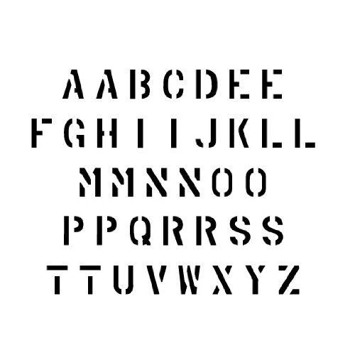 3/4 inch Military Letter Stencil Set | 10 mil | Paint Stencils for Labels and Wall Signs - size: Letters