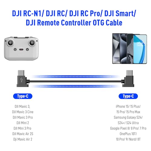 USB C to USB C Remote Controller Cable for DJI Mavic 3 Mini 2 3 Pro Air 2S - style: TPE Black