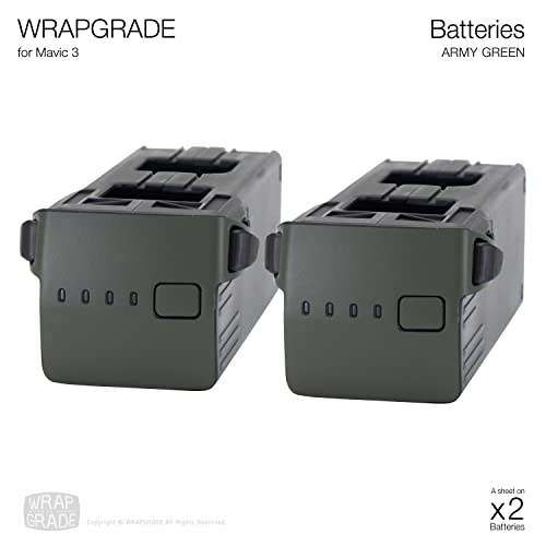 WRAPGRADE Skin Stickers for Mavic 3 Series Pro/Classic/Cine | 2 Batteries (Army Green) - color: ARMY GREEN