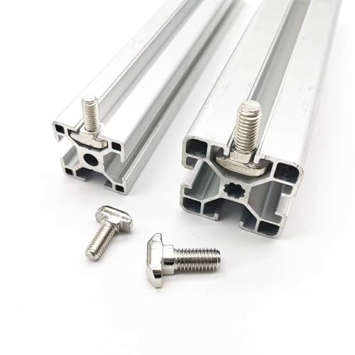 M8 x 30mm Metric Thread T Slot,Drop-in Stud Sliding T-Bolt,Hammer Head Bolt,T Screw Stud for 4040 Series Standard 8mm T-Slot Aluminum Extrusion Profile,Carbon Steel Nickel Plated (40-Series,40 Pcs) - size: 40-M8x30mm(40 Pcs)