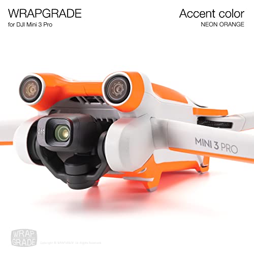WRAPGRADE Skin Stickers Compatible with DJI Mini 3 Pro | Accent Color (NEON Orange) - color: Neon Orange