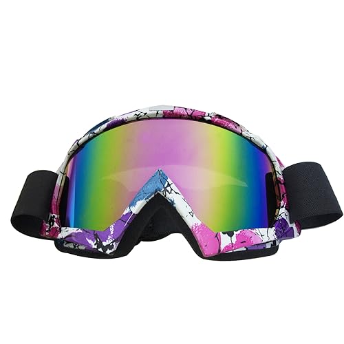 Dirt Bike Goggles Motorcycle ATV Glass Riding Four Wheeler Offroad Mx Racing Helmet Goggles - color: Pink Frame+color Pink Lens