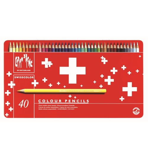 CREATIVE ART MATERIALS Swisscolor Pencils Metal Box, Set of 40 (1285.740)