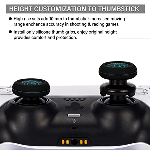 FPS Thumbstick Extender & Printing Rubber Silicone Grip Cover 2 Sets for PS5 & PS4 Controller (Deep Sea Demon Tentacle) - color: 17