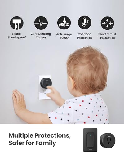 Zoiinet Black Remote Control Outlet, with 3 Plugs, 80-275V/15A/1500W - style: 1 Switch 3 Outlets