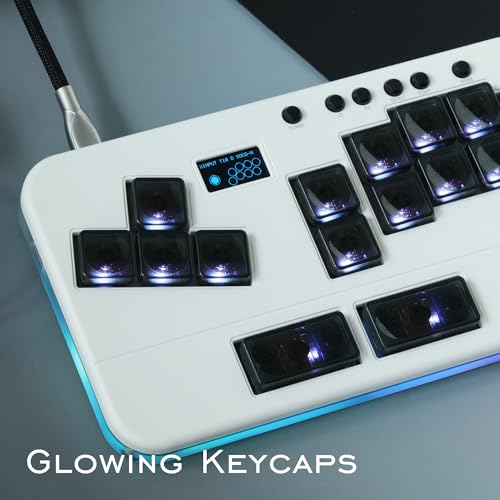 Leverless Arcade Stick Mini Keypad All-Button Arcade Controller (White) - color: White