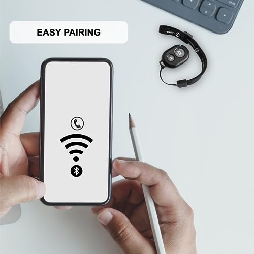 CamKix Camera Shutter Remote Control with Bluetooth Wireless Technology - Create Amazing Photos and Videos Hands-Free - Works with Most Smartphones and Tablets (iOS and Android) - color: Black