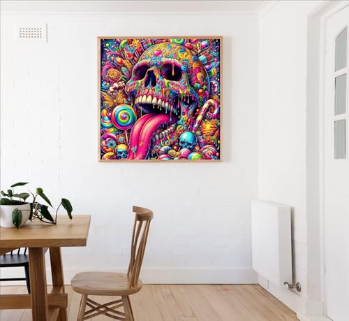DIY Skull Diamond Art Kits for Adults, Diamond Painting Kits for Beginners - color: QY096