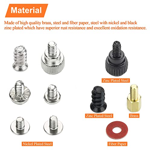 HELIFOUNER 100 Silver Computer Case Fan Screws, M5x10mm Mounting Screws - color: Silver, screws for computer case fan, M5x10