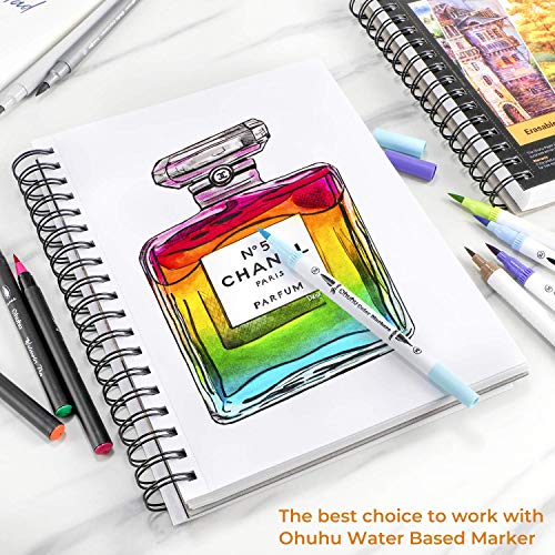Ohuhu 7"x10" Mix Media Pad Art Sketchbook 62 Sheets for Painting Drawing - size: 7" x 10"