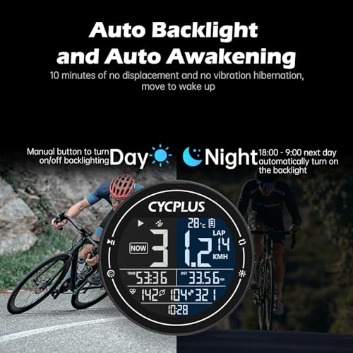 CYCPLUS GPS Wireless Bike Computer M2, 2.5" LCD Screen, IPX6, 1000mAh