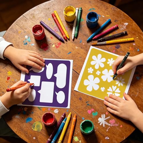 CUTHOLLOW 25 PCS Geometric Elements Painting Shape Stencils Sets - style: Geometric Elements