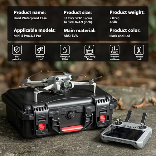 STARTRC PHOTO Mini 4 Pro/Mini 3 Case, Waterproof Hard Case for Skyrover X1