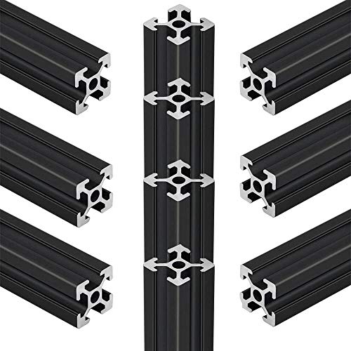 10pcs 800mm T Slot 2020 Aluminum Extrusion European Standard Anodized Linear Rail for 3D Printer Parts and CNC DIY Black(31.5inch) - color: Black, size: 10PCS 800mm(31.5'')