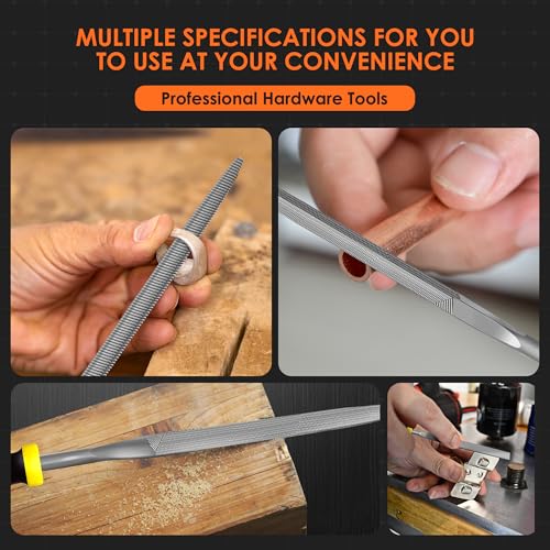 6-Piece Metal Needle File Set - Hardened Alloy Steel - color: Black-6pcs