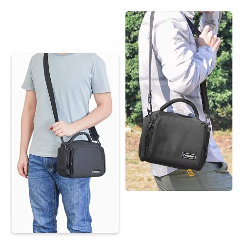 Cwatcun Single Shoulder Crossbody Compact Camera Bag Case Compatible for Canon Nikon Sony SLR DSLR Mirrorless Cameras and Lenses Waterproof Black - size: 1.0 Small
