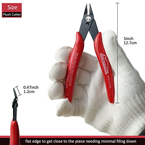 Small Wire Cutters, 5 PACK, 5 Inch, Micro Flush Cutter, Snips - color: 5 Pack