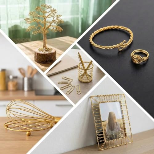 10 Gauge Aluminum Craft Wire 33 Feet Bendable for Jewelry Making - color: gold, size: 10 Gauge