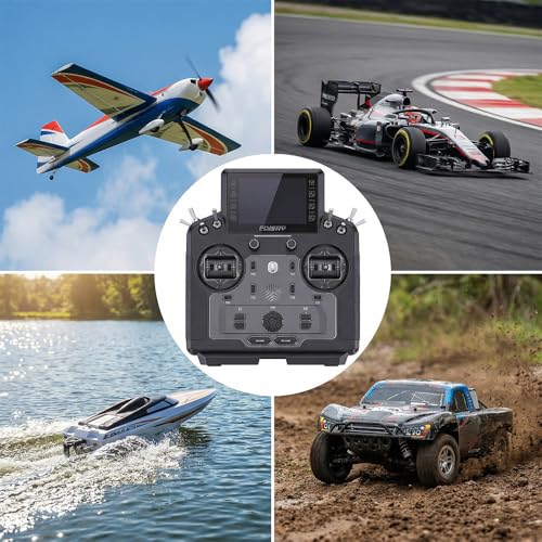 Gecheer 18CH RC Transmitter with 3.5" Touchscreen, 8700mAh Battery, Dual Antenna for Drones, Cars, Boats