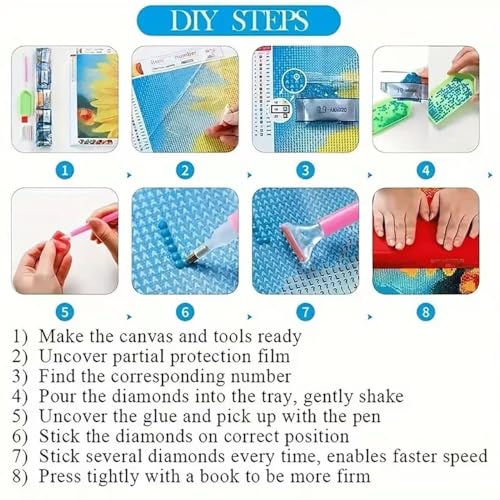Diamond Art for Adults, 5D Diamond Painting Kit, DIY Diamond Painting Kits for Beginners, Flower Diamond Painting, 14x14 Inches - color: YYZ-025