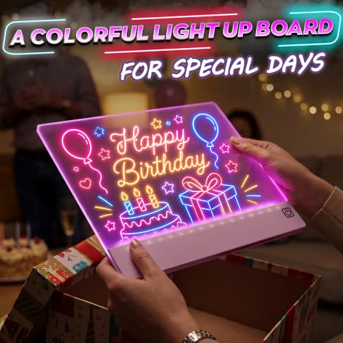 16-Inch LED Drawing Board Rechargeable; Fun Birthday Gift - color: Pink