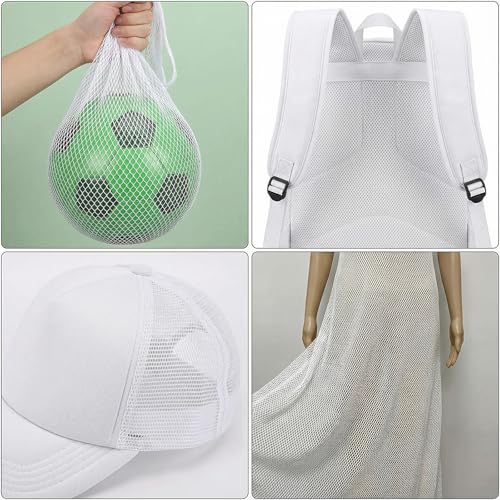 59 X 59 Inch White Mesh Fabric Slightly Stretch Soft Mesh Netting Cuttable Netting Fabrics Meshes for Sewing Projects Shopping Bag Backpack Pocket and Straps and Nettings Clothes