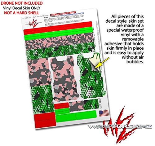 Skin Decal Wrap 2 Pack Compatible with DJI Ryze Tello WraptorCamo Old School Camouflage Camo Pink Drone NOT Included