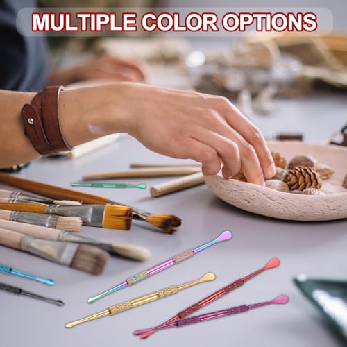 MECCANIXITY 3 Pcs Wax Carving Tools Stainless Steel 4.6 Inch Double-Headed Wax Carving Sculpting Tools for Modeling Sculpting Shaping, Green - color: Green