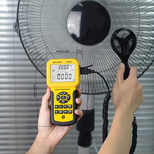 Pro HVAC Anemometer,CFM Air Flow Meter for Wind Speed/Wind Temp/Wind Flow - color: Light yellow