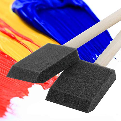 Bates- Foam Paint Brushes 2 Inch, 25 Pack, Black 2 Inch Foam Brushes for Painting with Lightweight Wooden Handles - color: Black, size: 2 Inch, 25 Pack