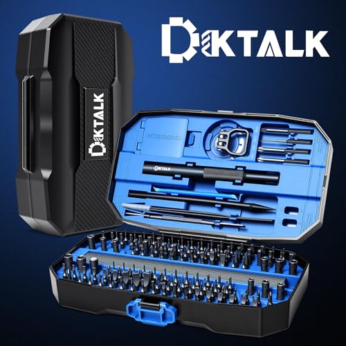 153PCS Precision Electric Screwdriver Set,Mini Magnetic Repair Kit with 140 S2 Bits,Rechargeable 3-Speed Electric Screwdriver,Manual&Electric Dual Mode,LED Light for iPhone,Laptop,PC,Electronics - color: Blue, size: Electric