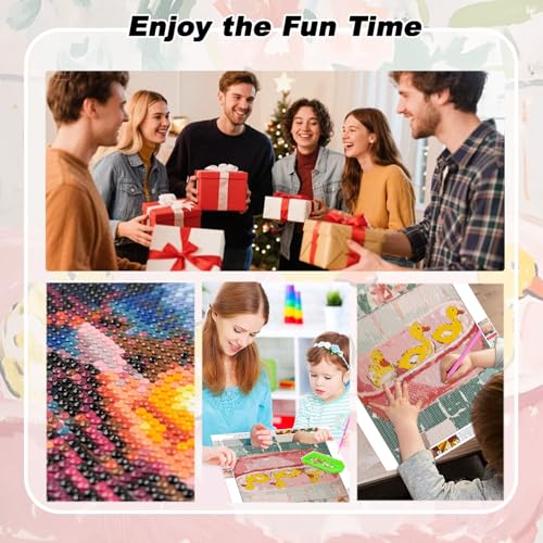 YULIDECO Funny Bathroom Diamond Art,Yellow Duck Diamond Art Kits for Adults,DIY Full Round Drill Diamond Painting DIY Gift,Home Wall Art Diamond Painting Kit(12x16 Inch) - color: DP03736