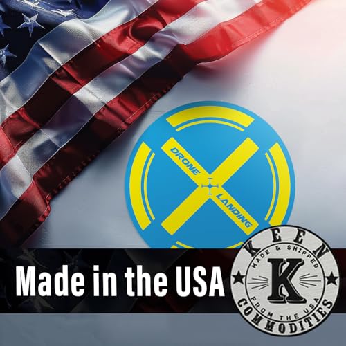 Drone Landing Pad Case Decal Sticker – 5.5" Vinyl – Choose Color/Design – FPV & DJI Case Marker – Weatherproof UV-Printed by KCD (Classic Circle, Blue/Yellow) - color: Blue/Yellow, style: Classic Circle