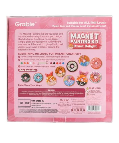 Grabie Magnet Painting Kit, DIY Fridge Magnets, Donut Delight - color: Donut Delight