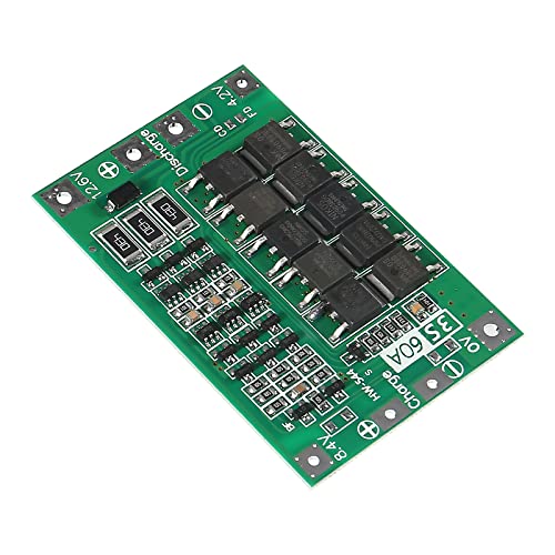 4PCS 3S 60A 11.1V 12V 12.6V 18650 Lithium Battery Charger PCB BMS Protection Board with Balance Li-ion Lithium Battery Charger Lipo Cell Module for Drill Motor - color: 3S 60A