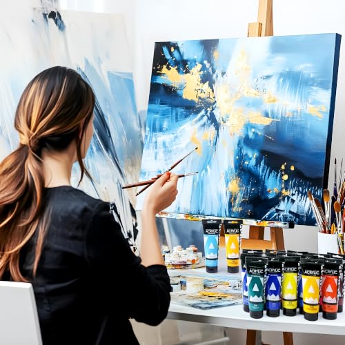 AUREUO Cerulean Blue Hue Acrylic Paint, 4 fl oz (120ml), 1 Tube - color: Cerulean Blue Hue, size: 4 Fl Oz (Pack of 1)